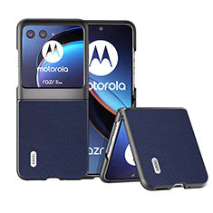 Coque Silicone Gel Motif Cuir Housse Etui BH3 pour Motorola Moto Razr 40 Ultra 5G Bleu