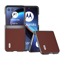 Coque Silicone Gel Motif Cuir Housse Etui BH5 pour Motorola Moto Razr 40 Ultra 5G Marron