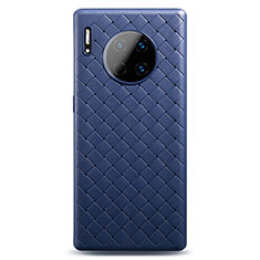 Coque Silicone Gel Motif Cuir Housse Etui D01 pour Huawei Mate 30 5G Bleu