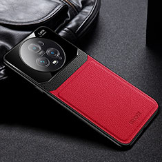 Coque Silicone Gel Motif Cuir Housse Etui FL1 pour Huawei Honor Magic5 Pro 5G Rouge