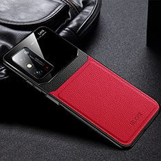 Coque Silicone Gel Motif Cuir Housse Etui FL1 pour Huawei Honor X10 Max 5G Rouge