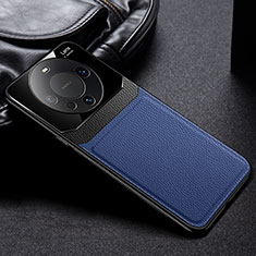 Coque Silicone Gel Motif Cuir Housse Etui FL1 pour Huawei Mate 60 Pro+ Plus Bleu