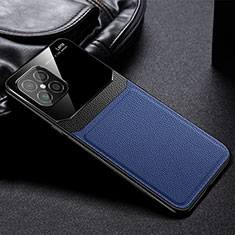 Coque Silicone Gel Motif Cuir Housse Etui FL1 pour Huawei Nova 8 SE 4G Bleu