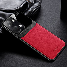 Coque Silicone Gel Motif Cuir Housse Etui FL1 pour OnePlus Ace 2V 5G Rouge