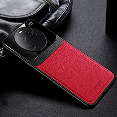 Coque Silicone Gel Motif Cuir Housse Etui FL1 pour Oppo Find X6 5G Rouge