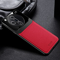 Coque Silicone Gel Motif Cuir Housse Etui FL1 pour Oppo Find X7 Ultra 5G Rouge