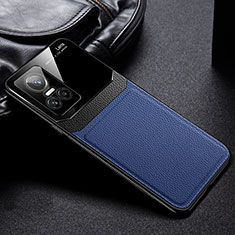Coque Silicone Gel Motif Cuir Housse Etui FL1 pour Realme GT Neo3 5G Bleu