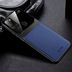 Coque Silicone Gel Motif Cuir Housse Etui FL1 pour Samsung Galaxy A21s Bleu