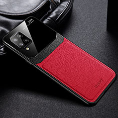 Coque Silicone Gel Motif Cuir Housse Etui FL1 pour Samsung Galaxy A42 5G Rouge