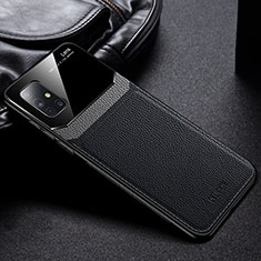 Coque Silicone Gel Motif Cuir Housse Etui FL1 pour Samsung Galaxy A51 4G Noir