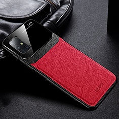 Coque Silicone Gel Motif Cuir Housse Etui FL1 pour Samsung Galaxy A51 5G Rouge