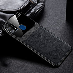 Coque Silicone Gel Motif Cuir Housse Etui FL1 pour Samsung Galaxy M21s Noir