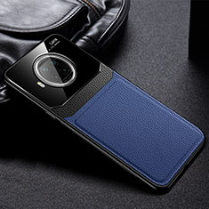 Coque Silicone Gel Motif Cuir Housse Etui FL1 pour Xiaomi Mi 10i 5G Bleu