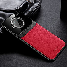 Coque Silicone Gel Motif Cuir Housse Etui FL1 pour Xiaomi Mi 10i 5G Rouge