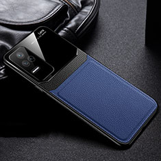 Coque Silicone Gel Motif Cuir Housse Etui FL1 pour Xiaomi Poco F4 5G Bleu