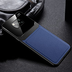 Coque Silicone Gel Motif Cuir Housse Etui FL1 pour Xiaomi Poco X3 Bleu