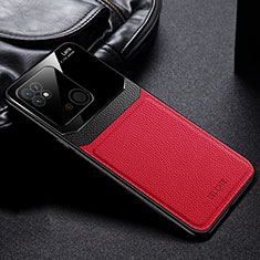 Coque Silicone Gel Motif Cuir Housse Etui FL1 pour Xiaomi Redmi 10C 4G Rouge