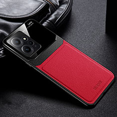 Coque Silicone Gel Motif Cuir Housse Etui FL1 pour Xiaomi Redmi 12 4G Rouge