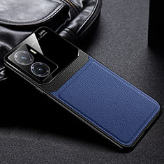 Coque Silicone Gel Motif Cuir Housse Etui FL1 pour Xiaomi Redmi A2 Bleu