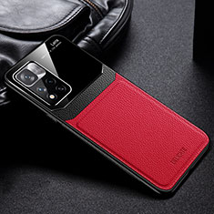 Coque Silicone Gel Motif Cuir Housse Etui FL1 pour Xiaomi Redmi Note 11 Pro+ Plus 5G Rouge