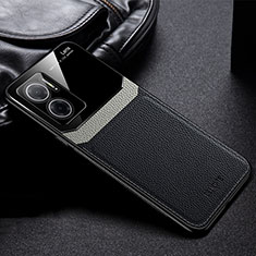 Coque Silicone Gel Motif Cuir Housse Etui FL1 pour Xiaomi Redmi Note 11E 5G Noir