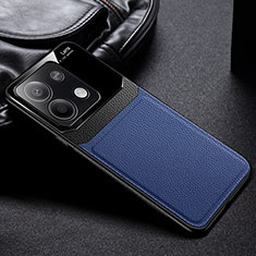 Coque Silicone Gel Motif Cuir Housse Etui FL1 pour Xiaomi Redmi Note 13 5G Bleu