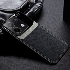 Coque Silicone Gel Motif Cuir Housse Etui FL1 pour Xiaomi Redmi Note 13 Pro 5G Noir