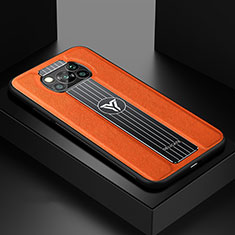 Coque Silicone Gel Motif Cuir Housse Etui FL2 pour Xiaomi Poco X3 Pro Orange