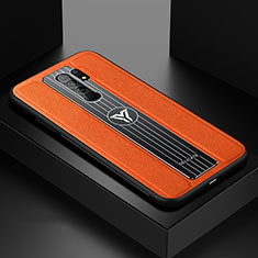 Coque Silicone Gel Motif Cuir Housse Etui FL2 pour Xiaomi Redmi 9 Orange