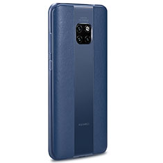 Coque Silicone Gel Motif Cuir Housse Etui G01 pour Huawei Mate 20 Pro Bleu