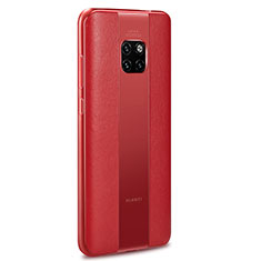 Coque Silicone Gel Motif Cuir Housse Etui G01 pour Huawei Mate 20 Pro Rouge