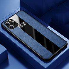 Coque Silicone Gel Motif Cuir Housse Etui H01 pour Apple iPhone 11 Pro Max Bleu