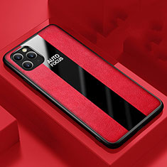 Coque Silicone Gel Motif Cuir Housse Etui H01 pour Apple iPhone 11 Pro Max Rouge