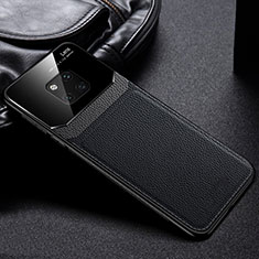 Coque Silicone Gel Motif Cuir Housse Etui H01 pour Huawei Mate 20 Pro Noir