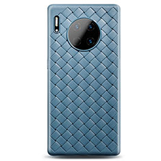 Coque Silicone Gel Motif Cuir Housse Etui H01 pour Huawei Mate 30E Pro 5G Bleu Ciel
