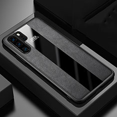 Coque Silicone Gel Motif Cuir Housse Etui H01 pour Huawei P30 Pro New Edition Noir
