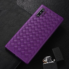 Coque Silicone Gel Motif Cuir Housse Etui H01 pour Samsung Galaxy Note 10 Plus 5G Violet