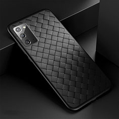 Coque Silicone Gel Motif Cuir Housse Etui H01 pour Samsung Galaxy Note 20 5G Noir