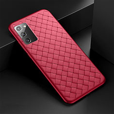 Coque Silicone Gel Motif Cuir Housse Etui H01 pour Samsung Galaxy Note 20 5G Rouge