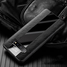 Coque Silicone Gel Motif Cuir Housse Etui H01 pour Samsung Galaxy S10 5G Noir