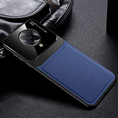 Coque Silicone Gel Motif Cuir Housse Etui H01 pour Xiaomi Redmi K30 Pro 5G Bleu