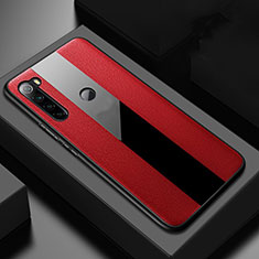 Coque Silicone Gel Motif Cuir Housse Etui H01 pour Xiaomi Redmi Note 8 (2021) Rouge