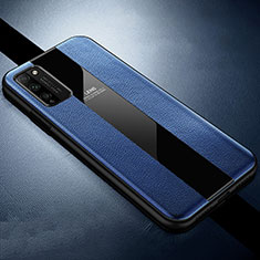 Coque Silicone Gel Motif Cuir Housse Etui H02 pour Huawei Honor 30 Lite 5G Bleu