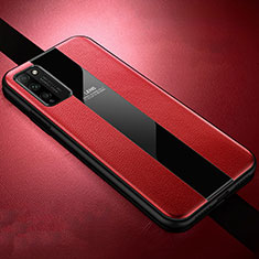 Coque Silicone Gel Motif Cuir Housse Etui H02 pour Huawei Honor 30 Lite 5G Rouge