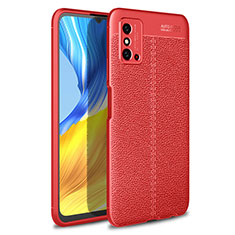 Coque Silicone Gel Motif Cuir Housse Etui H02 pour Huawei Honor X10 Max 5G Rouge