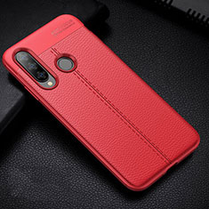 Coque Silicone Gel Motif Cuir Housse Etui H02 pour Huawei P30 Lite New Edition Rouge