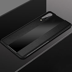 Coque Silicone Gel Motif Cuir Housse Etui H02 pour Xiaomi Mi A3 Noir