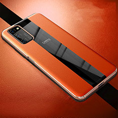 Coque Silicone Gel Motif Cuir Housse Etui H03 pour Huawei Honor View 30 5G Orange