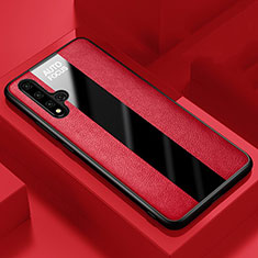 Coque Silicone Gel Motif Cuir Housse Etui H03 pour Huawei Nova 5T Rouge