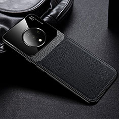Coque Silicone Gel Motif Cuir Housse Etui H03 pour OnePlus 7T Noir